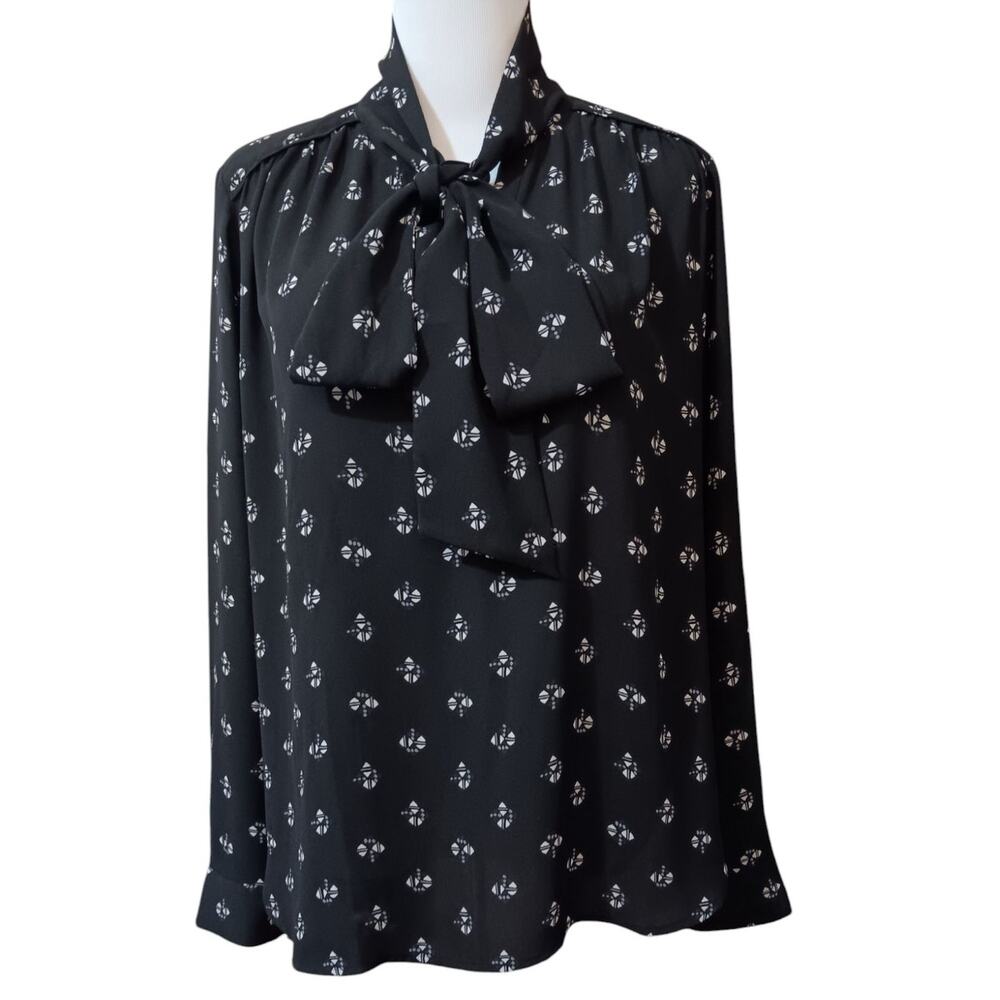 LOFT Neck Tie Bow Blouse Top Small Office Career Event Romantic Retro Whimsigoth